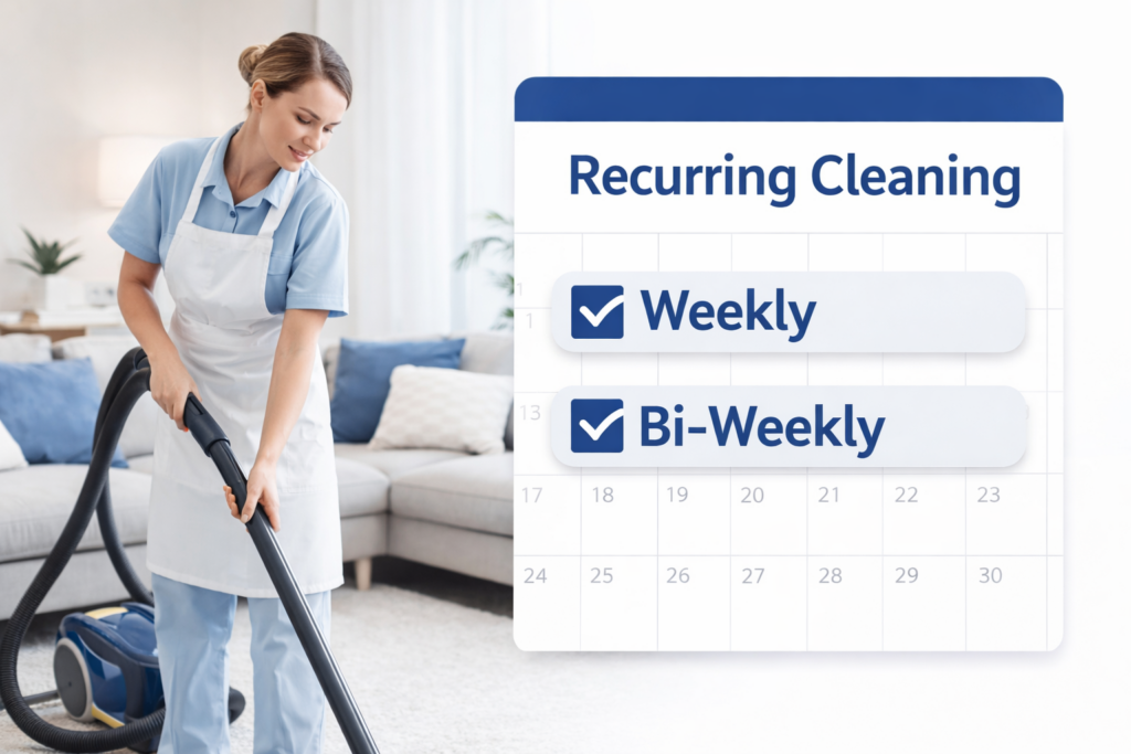 Recurring house cleaning for a consistently clean home